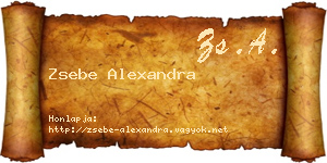 Zsebe Alexandra névjegykártya